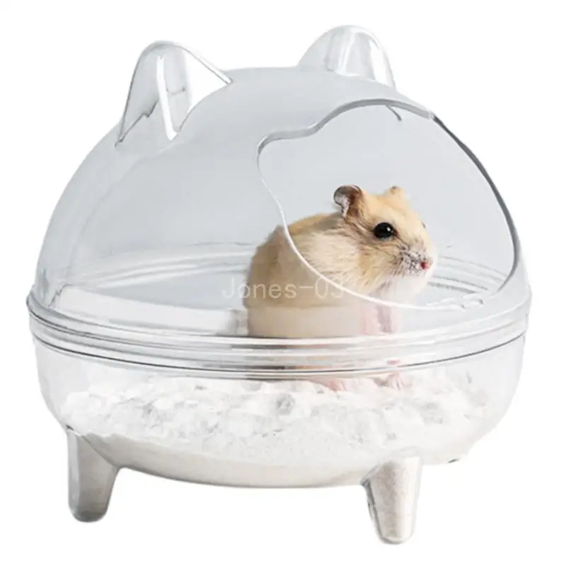 Q6PE Transparent Hamster Sand Bath Container Spacious Pet Hamster Bathtub Provide Comfortable to Gerbils and Guinea Pigs