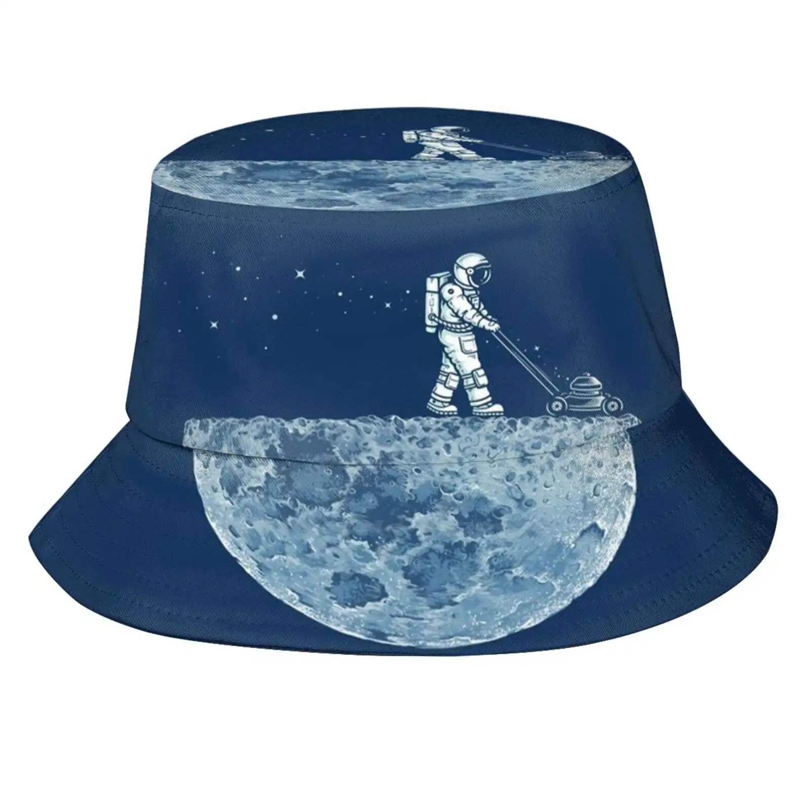 Mown Unisex Summer Outdoor Sunscreen Hat Cap Moon Stars Astronaut