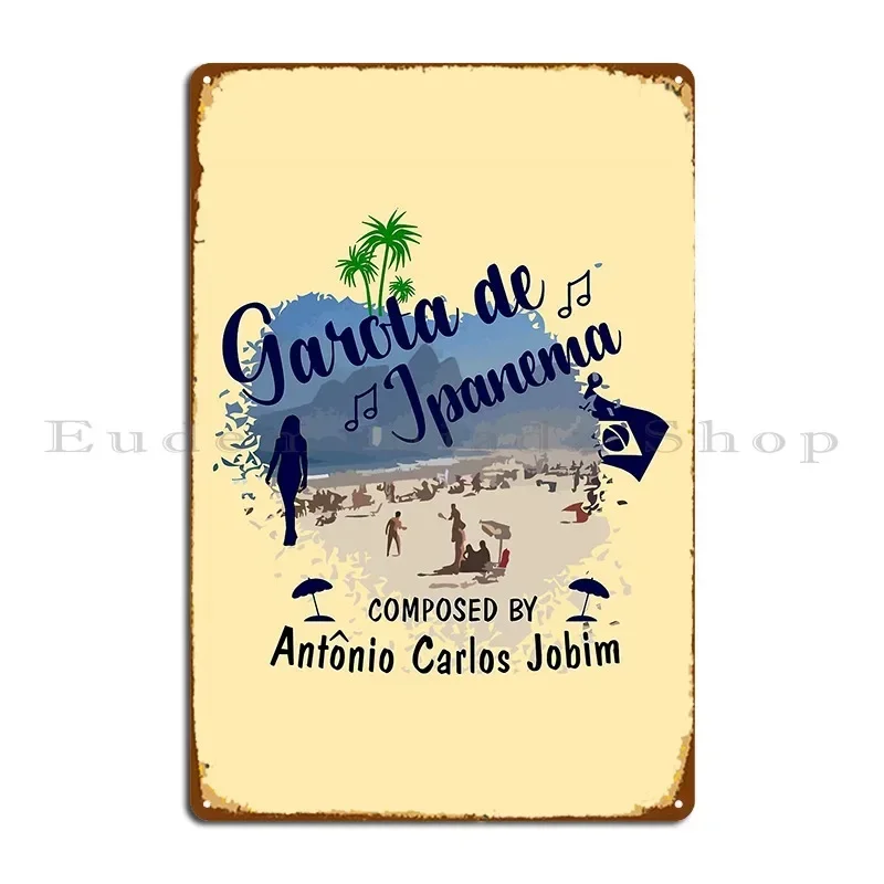 Garota de Ipanema, La Chica de Ipanema, Placa Metálica Decorativa, Mural para Garaje, Letrero de Metal, Póster