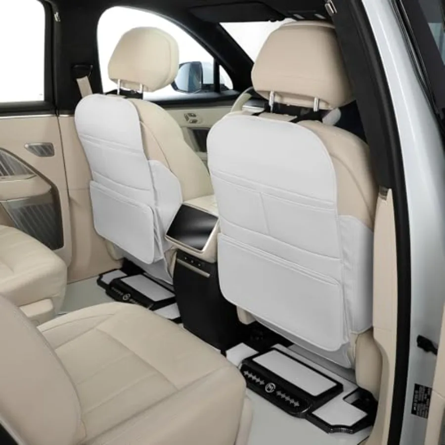 

Back Seat ProtectorPreventing the Impact of Stepping on the Seat Backrest Beautiful appearance and easy to clean black