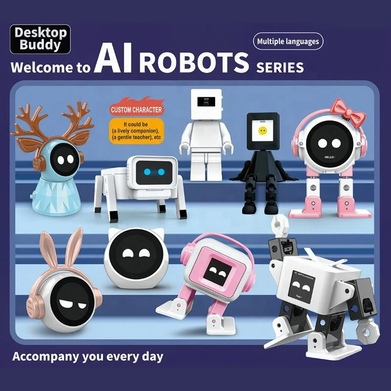 AI Desk Companion Mini Interactive Toy Dynamic Emoji Display Educational Desktop Decoration