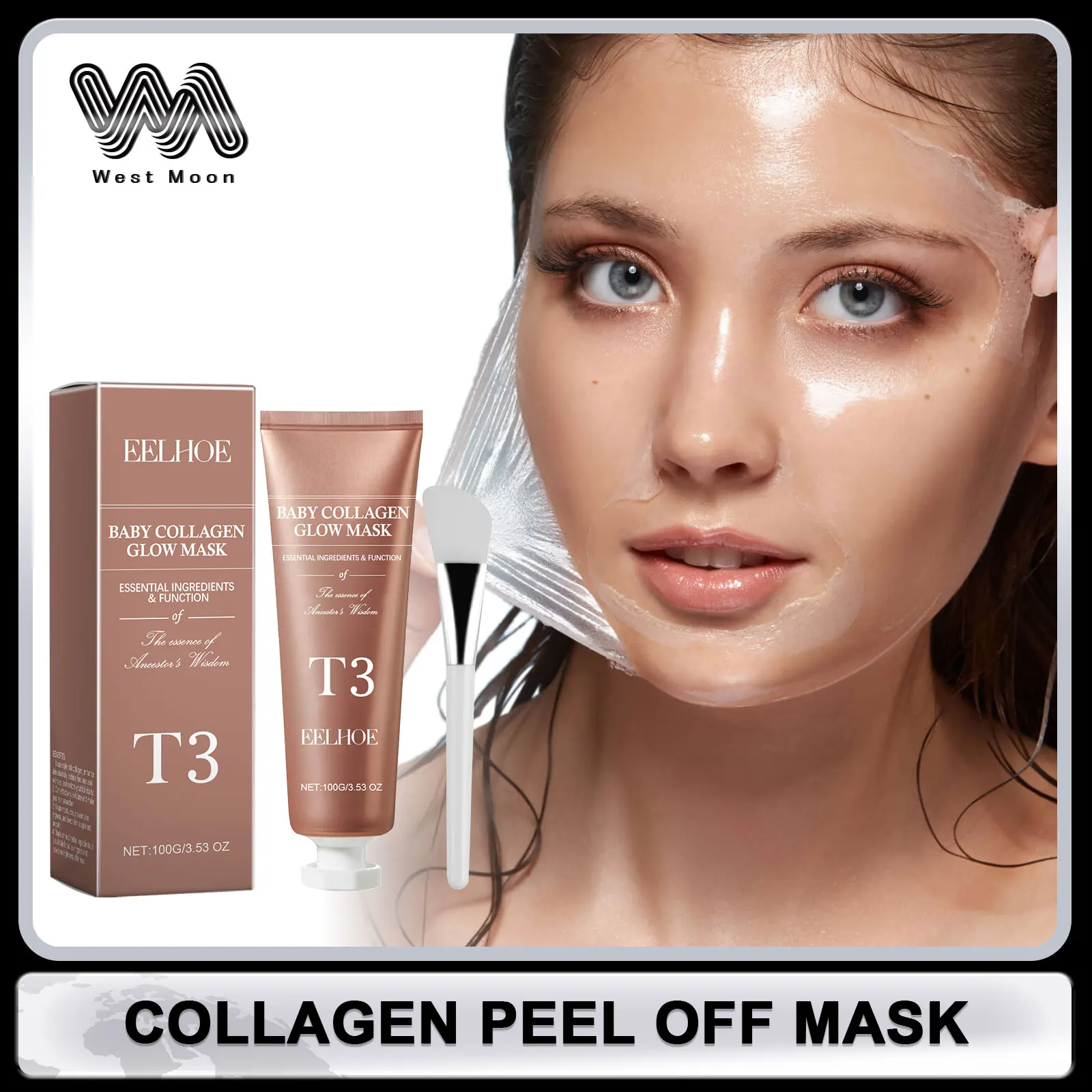 

Collagen Peel off Mask Lifting Firming Pore Shrinking Oil Control Blackhead Removal Moisturizing Brightening Night Wrapping Mask