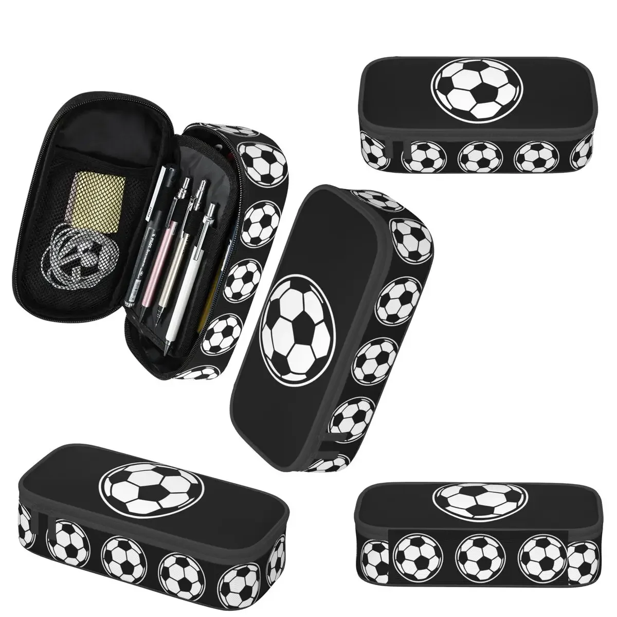 Soccer Ball Football Icon Pencil Case for Boys Girls Gifts Pen Box Pencil Bag Stationery Supplies Pen Holder Bag