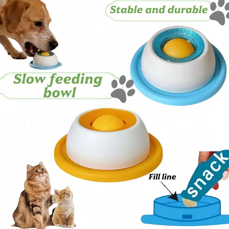 Cuenco de Alimentación Lenta para Mascotas, Juguete para Lamer para Perros y Gatos, Almohadilla Educativa Antideslizante que Hace que los Perros y Gatos Aman Lamer, Comedero