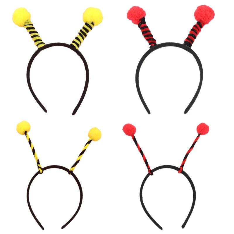 652F Halloween Bee Headband Bee Antenna Tentacle Hair Hoop Animal Cosplay Costume Assesories for Women Girls Party Supplies