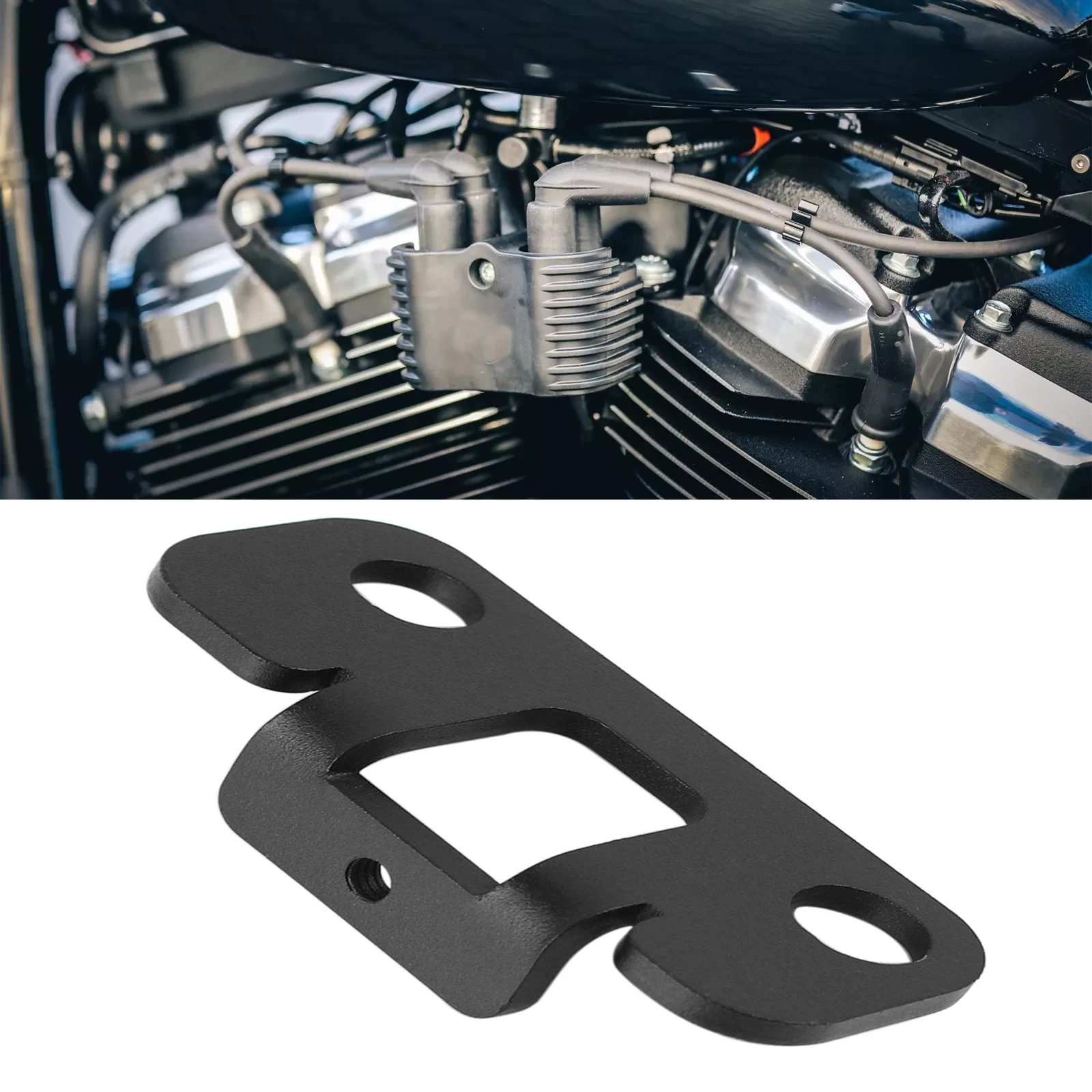 Motorrad-Zündspulen-Umbausatz, schwarz, feine Struktur für Harley Softail ab 2018