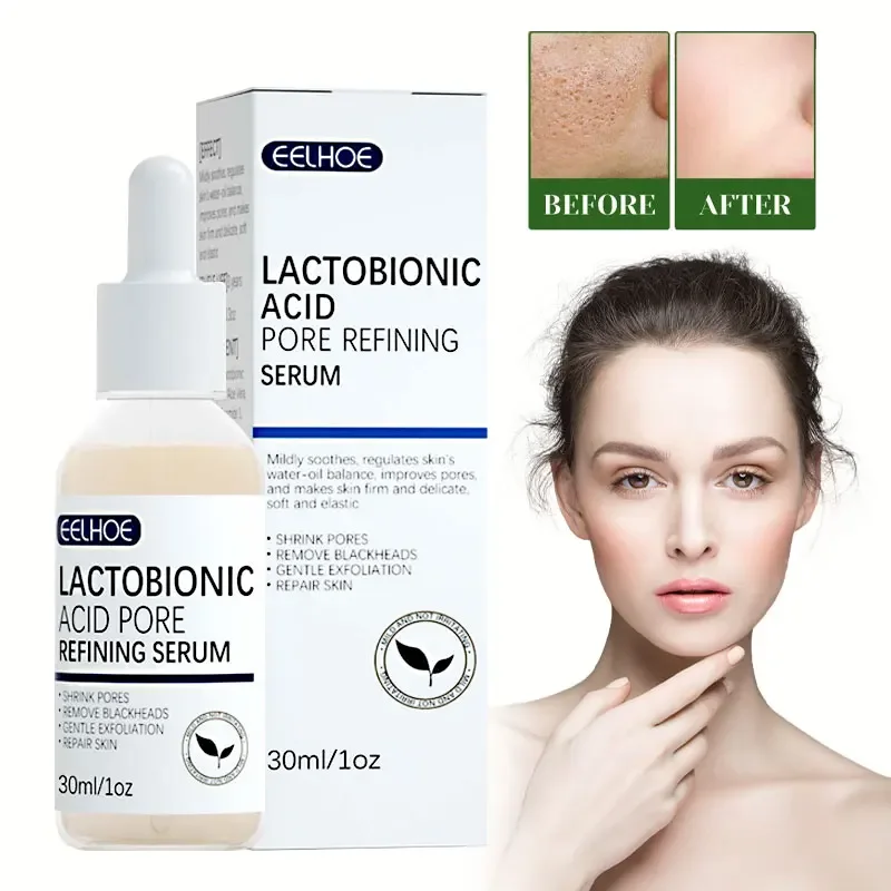 

Lactobionic Acid Shrink Pore Essence Hyaluronic Acid Firming Brighten Moisturizing Nourish Essence Pore Shrink Face Serum 30ml