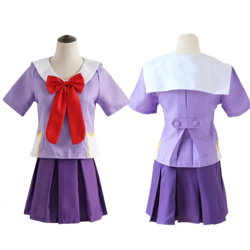 Gasai Yuno Cosplay Anime  journal Gasai Yuno Mirai Nikki Cosplay Costume  uniforme arc jupe courte perruque Halloween costumes view 2