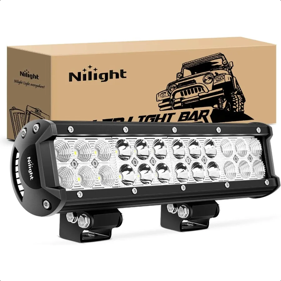

NI06A72W 12Inch 72W Spot Flood Combo Led Light Bar Off Road Lights Boat Lights Fog Light Driving Lights LED Work Light for Truc