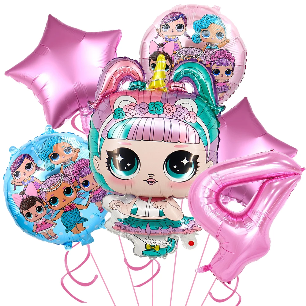 lol Überraschung Puppe Geburtstag Party Thema Dekorationen Ballon Paket Papier Kuchen Topper Banner Teller Tassen für Baby Shower Versorgung