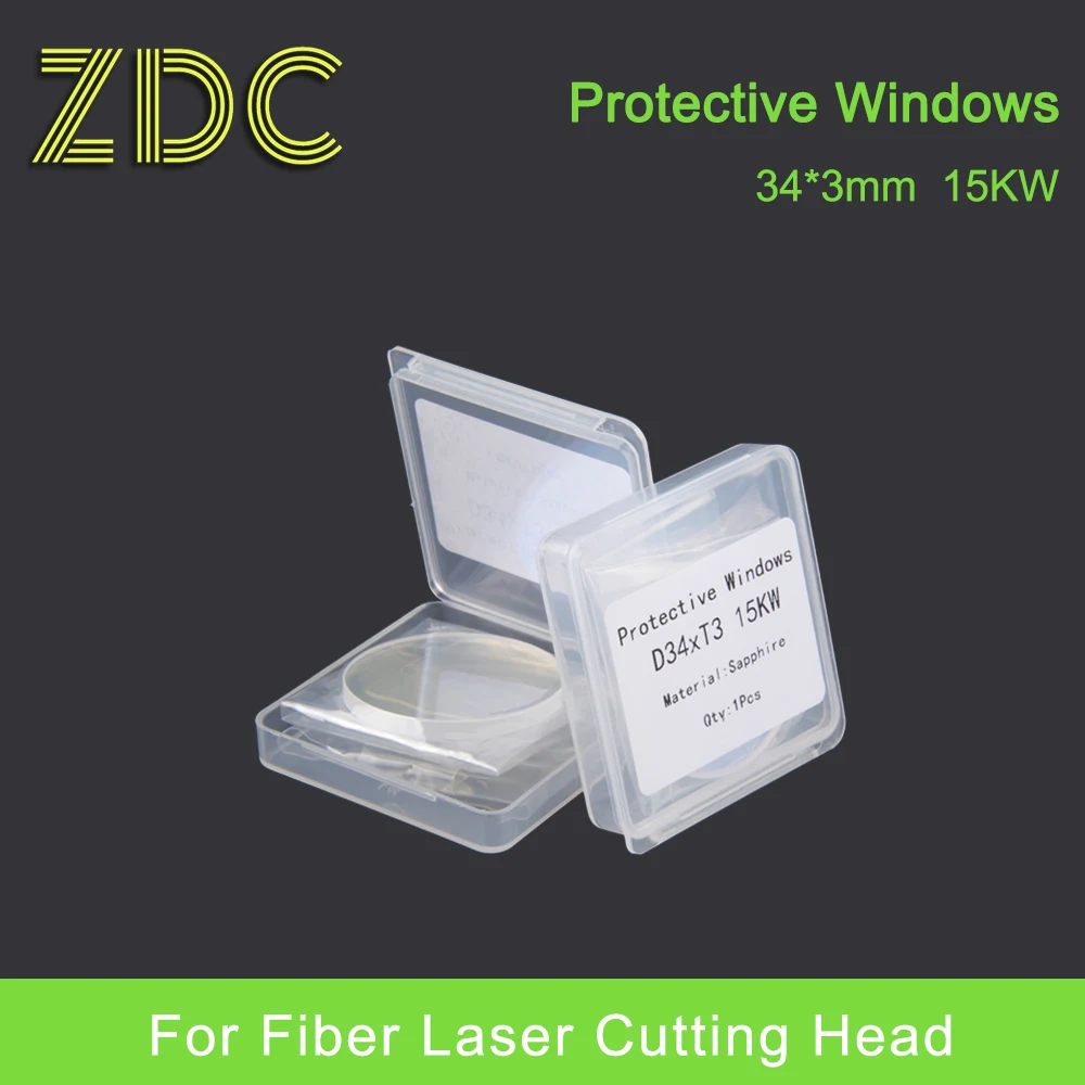 ZDC 10pcs/Lot Sapphire LaserProtection Window Lens Protective Windows 34X3mm 10086368/10046110/10071591 For Fiber Laser Cutting