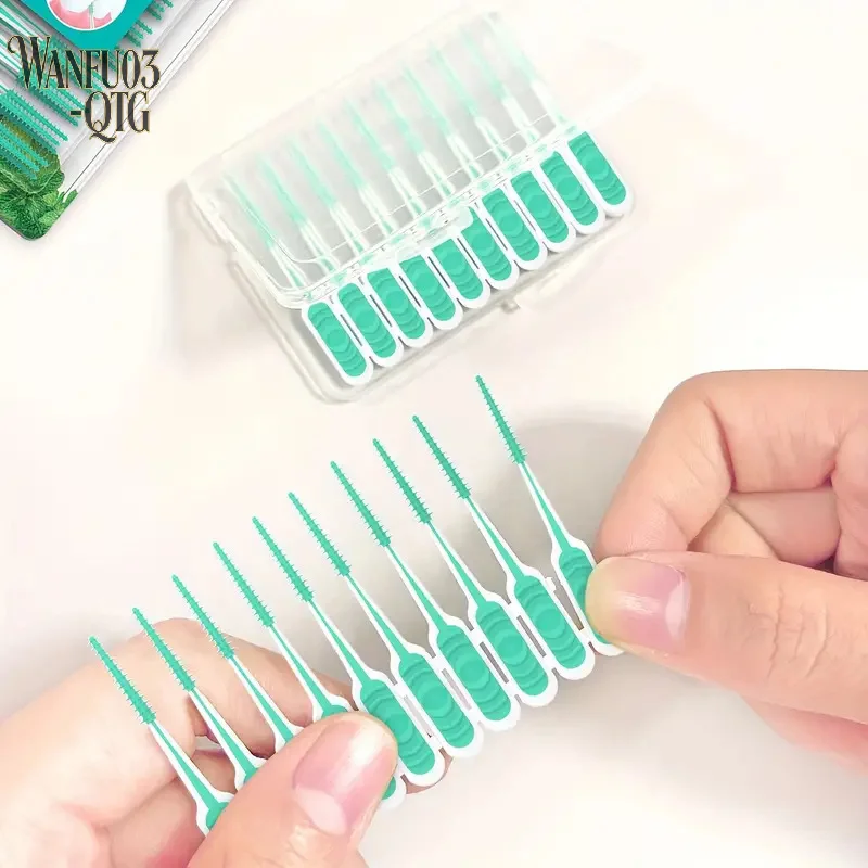 

Горячая распродажа: 100 шт. силиконовых межзубных щеток-зубочисток для чистки зубов с нитью, инструменты для гигиены полости рта