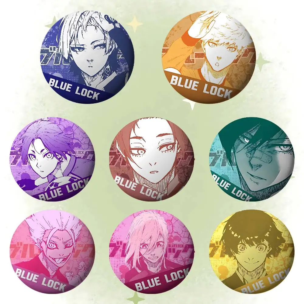 Anime B-Blue Lock Badges Tinplate Soft Button Pin Brooch Metal Badge Custom Jewelry Accessories Hat Bag Lapel
