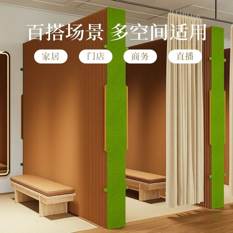 screen partition folding wall panel, grille living room live stream background panel, room separation soft