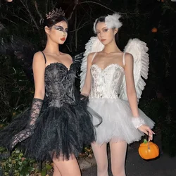 Vintage Corset Lingerie Princess Goddess Angel Cosplay Swan Dress Halloween Sexy Costumes For Women Party Performance Prom Dance