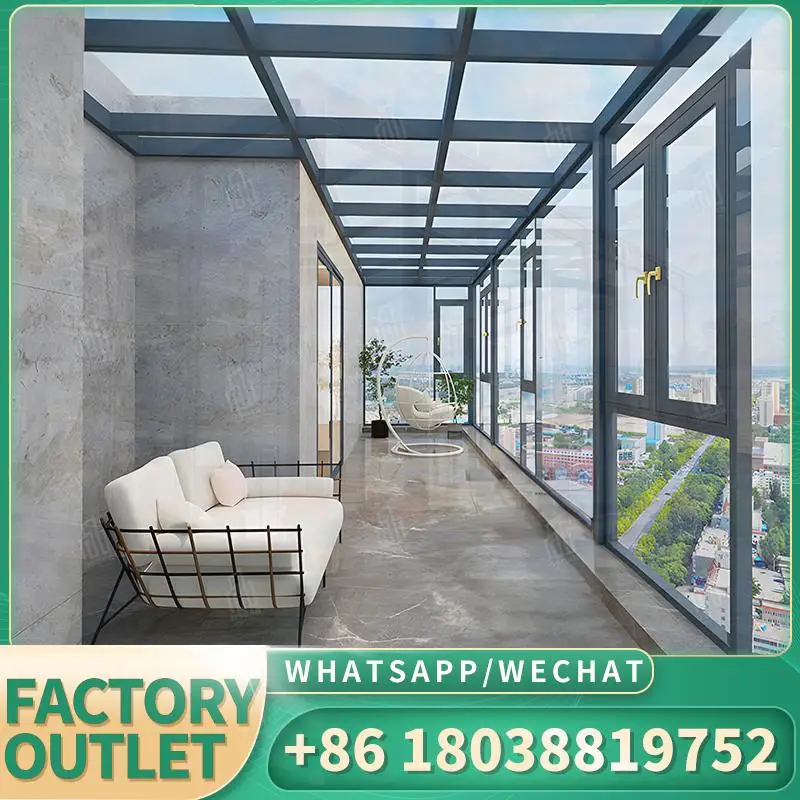

Outdoor Standing Container Sunroom Customized Portable Veranda Glass House for Winter Garden Backyard Patio