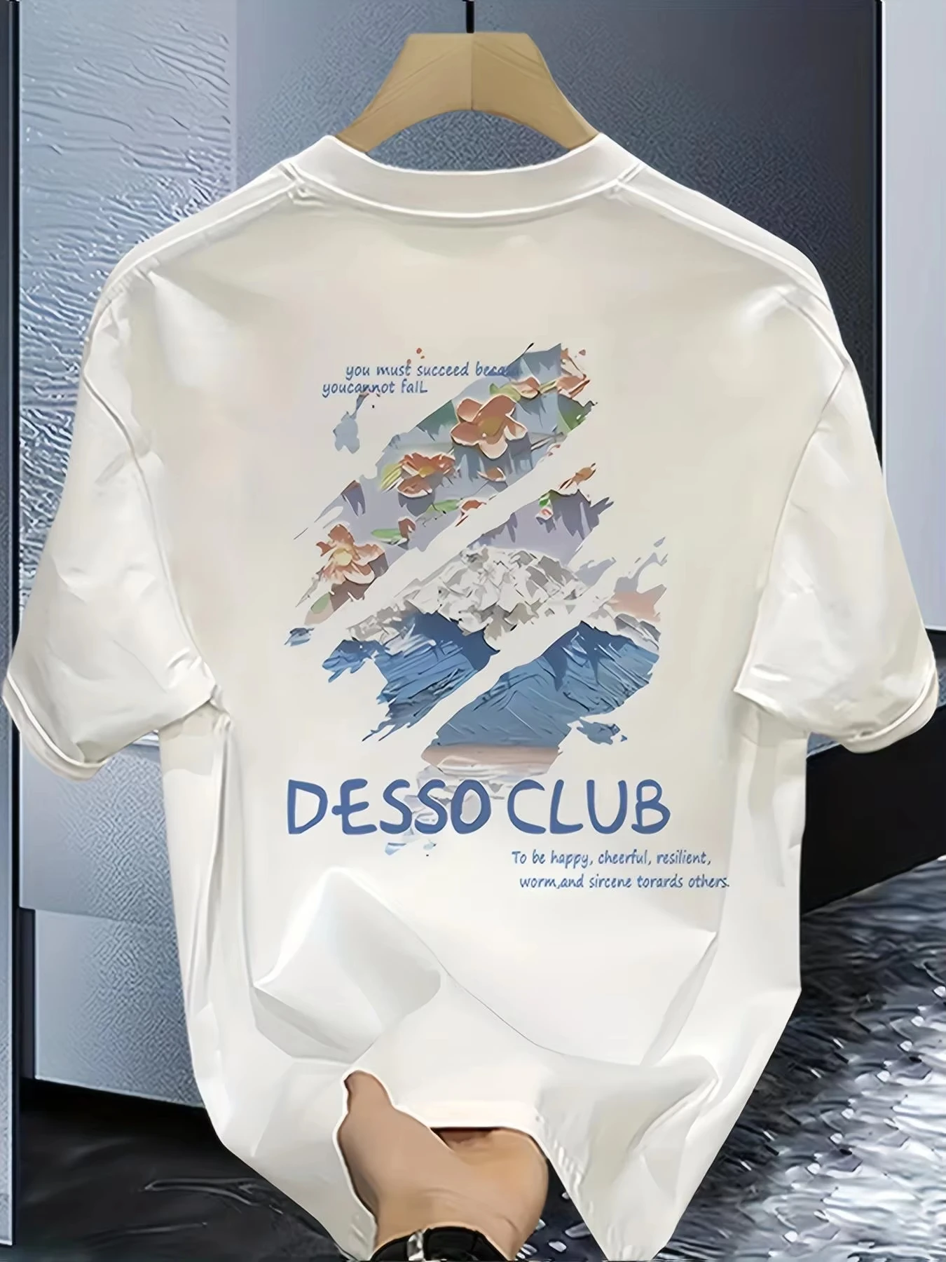 Mountain Scenery Art Print Graphic Tee for Men Breathable Cotton Perfect for Summer Men's and Women's Casual T Shirt Streetwear