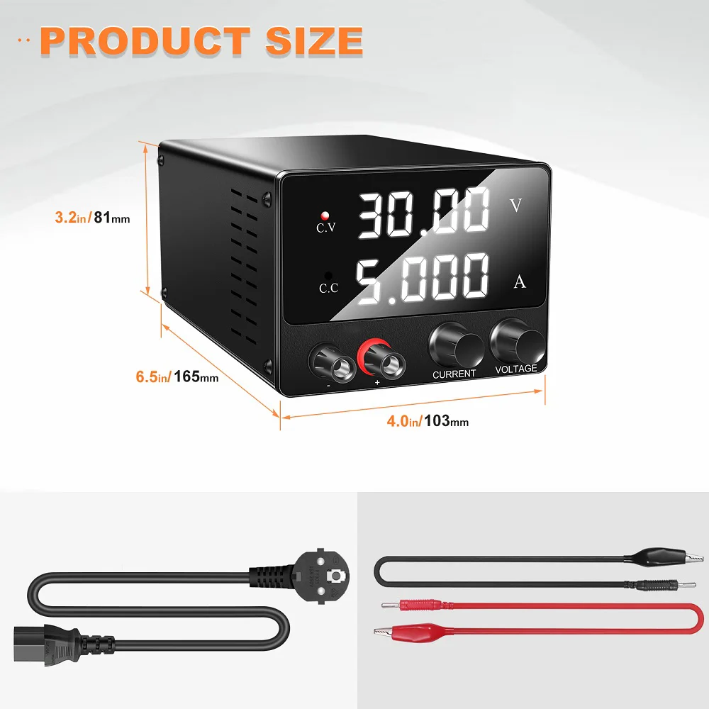 Nieuwe Verstelbare Dc Lab Voeding 0-30V 0-5a Mini Cijferige Display Variabele Voeding Voeding Voor Telefoon Reparatie