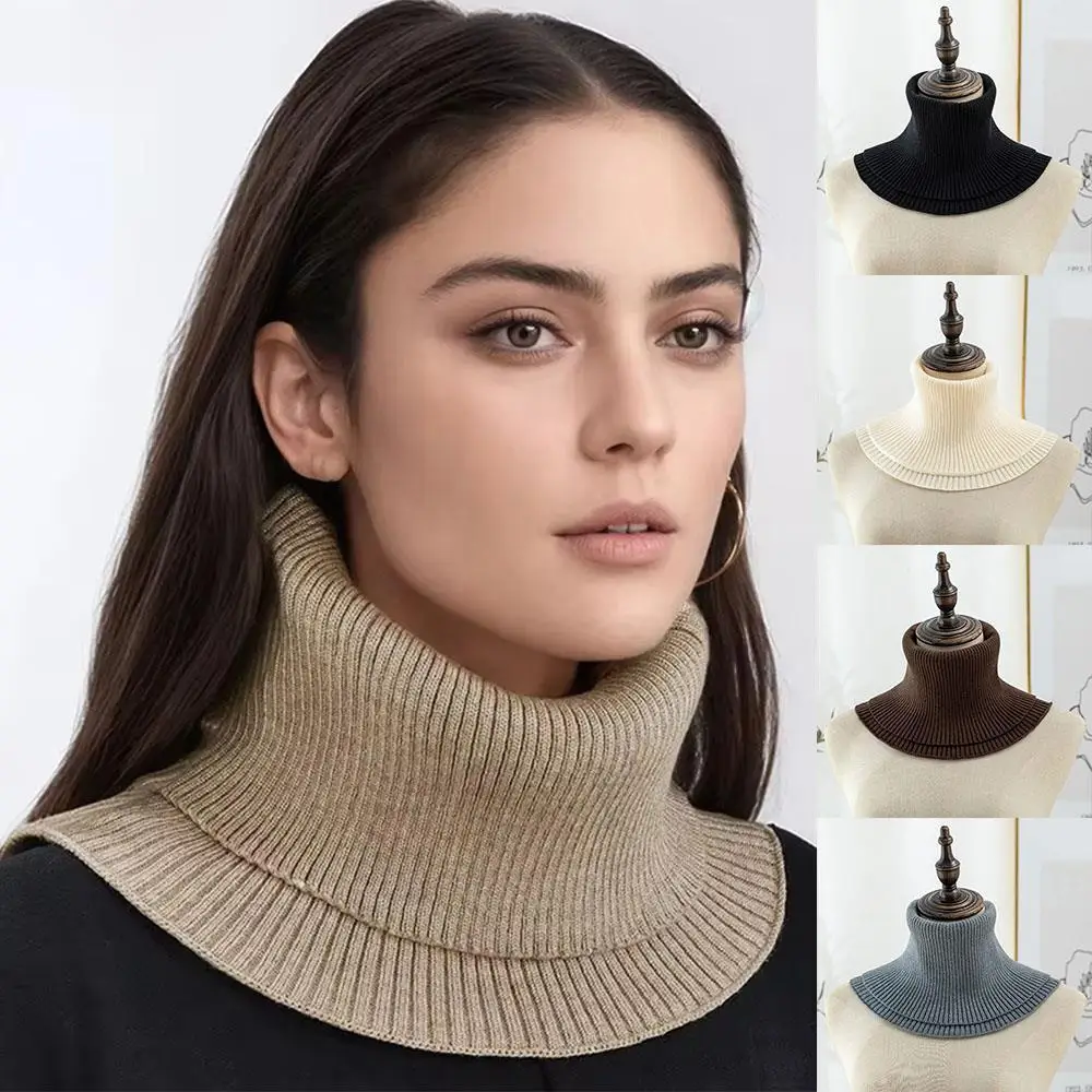 محبوك وشاح وهمية طوق كاذبة الياقة المدورة الصوفية الرقبة أدفأ انفصال الياقات وهمية شال صغير الدراجات الشتاء وشاح