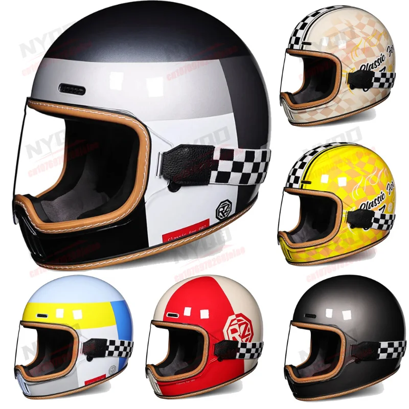 

Motorcycle Riding Retro Men's Full Helmet Safe Comfortable Lightweight Women's Full Helmet DOT Certified