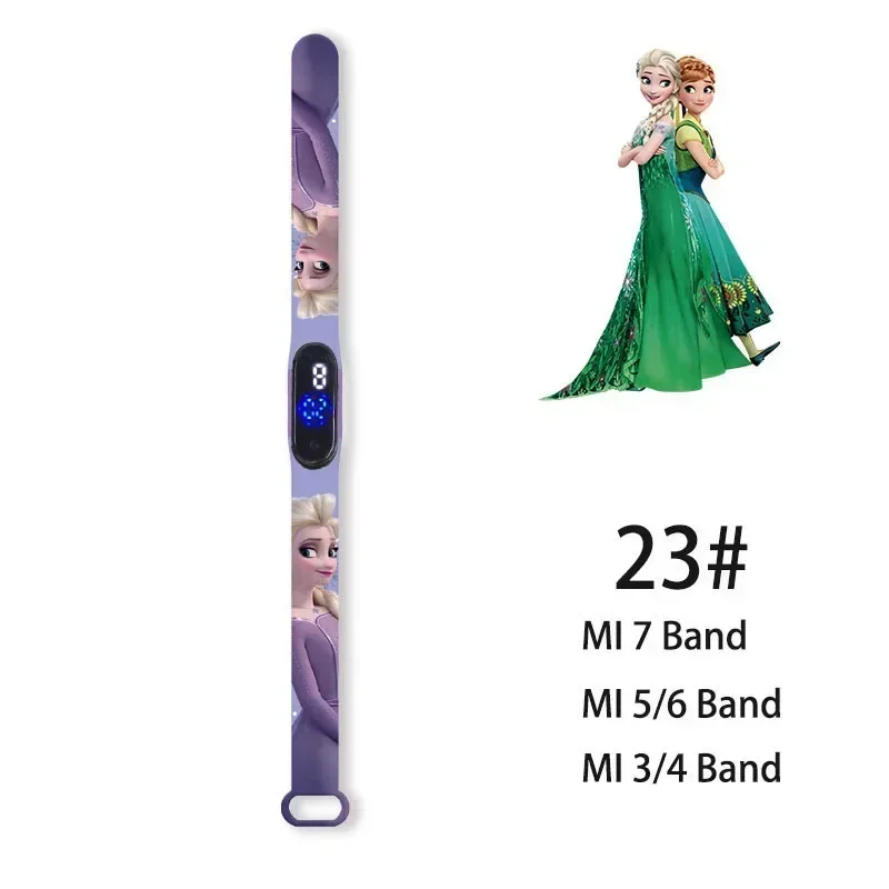 Montre numérique Disney Frozen pour enfants, dessin animé, figurine d\'action, Anna, Elsa, LED, tactile, étanche, électronique, enfants, cadeaux