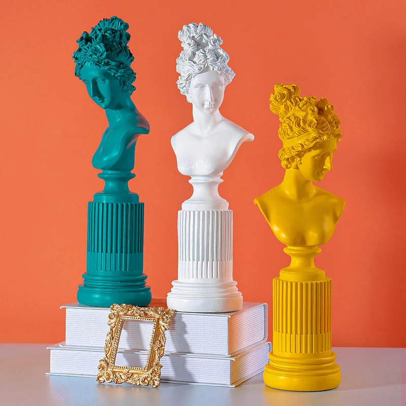 Nordic Goddess of Love Freyja Bust Statue Resin Figure Sculpture for Living Room, Bedroom, Study, and Desk Decoration