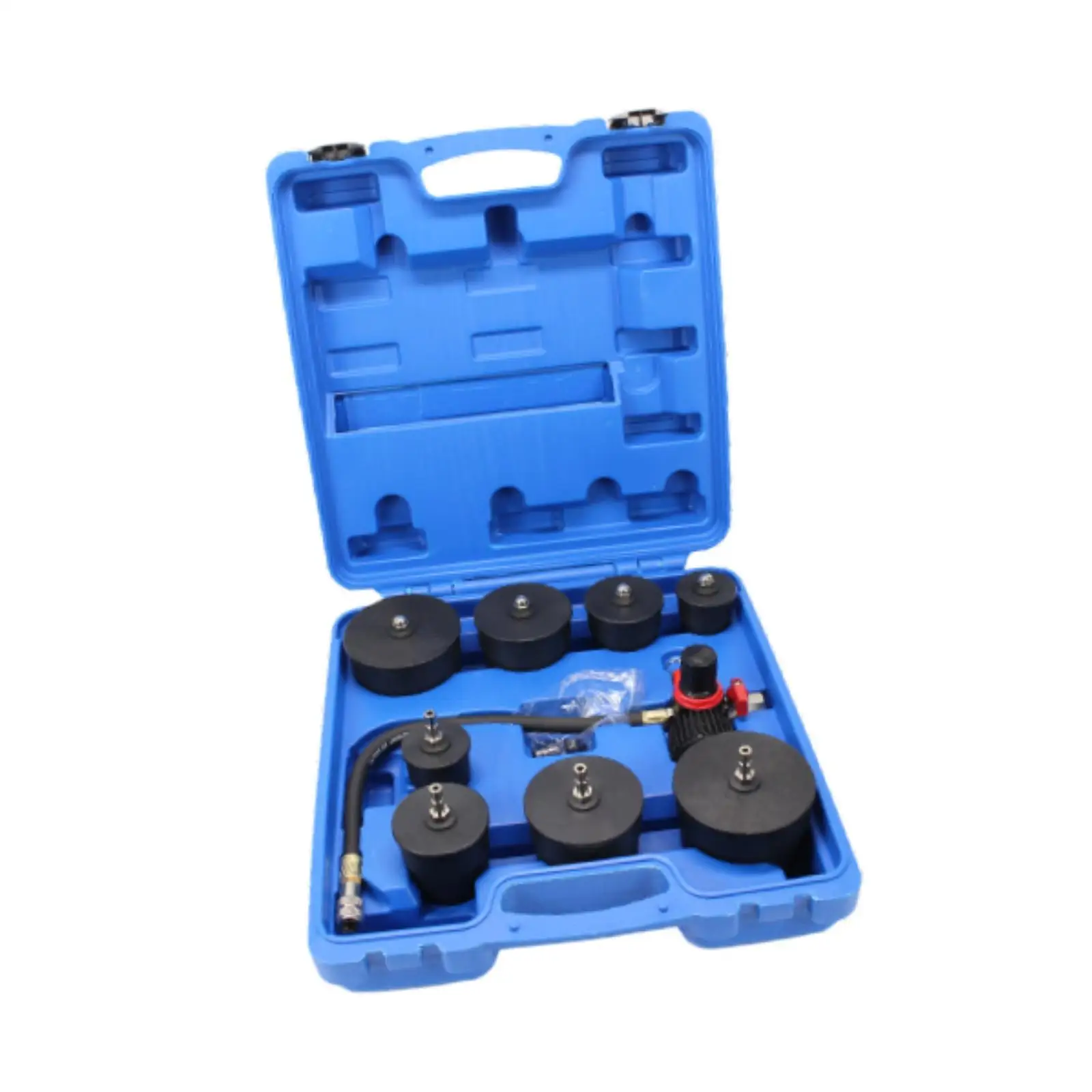 

Turbo System Leakage Tester Kit with Storage Box Car Part Maintenance Turbocharger Air Pressure Gauge with Stepped Adapters