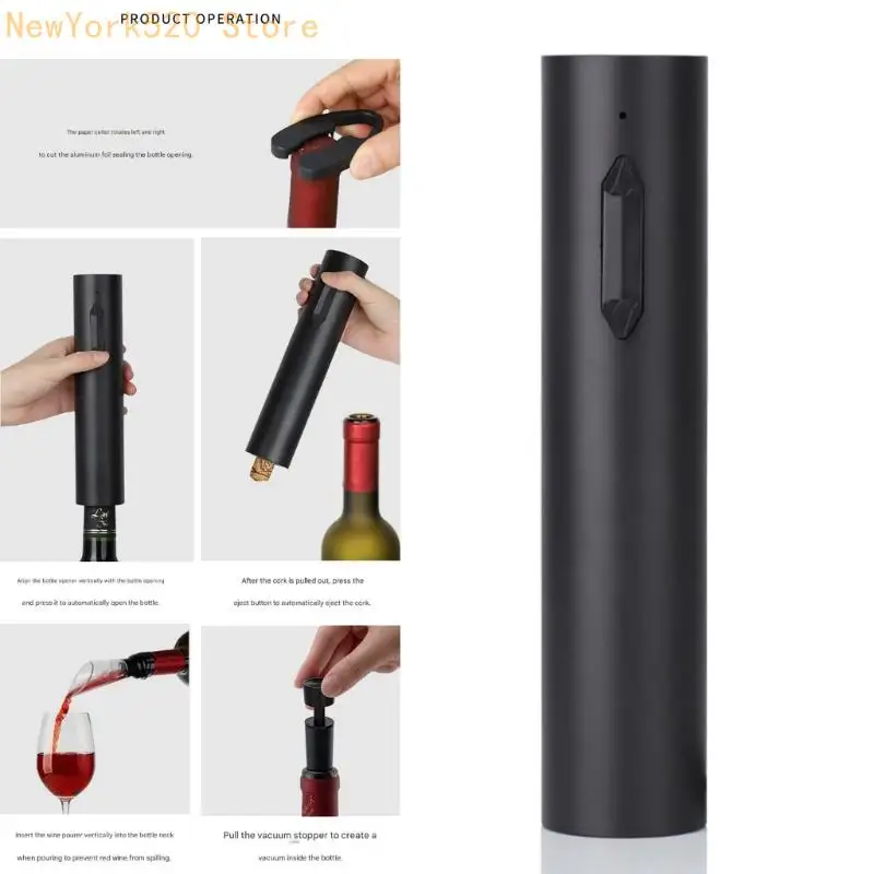 

Rechargeable Electric Wine Opener Ergonomic Handle Comfortable Grip Automatic Corkscrew for Home Parties N84C