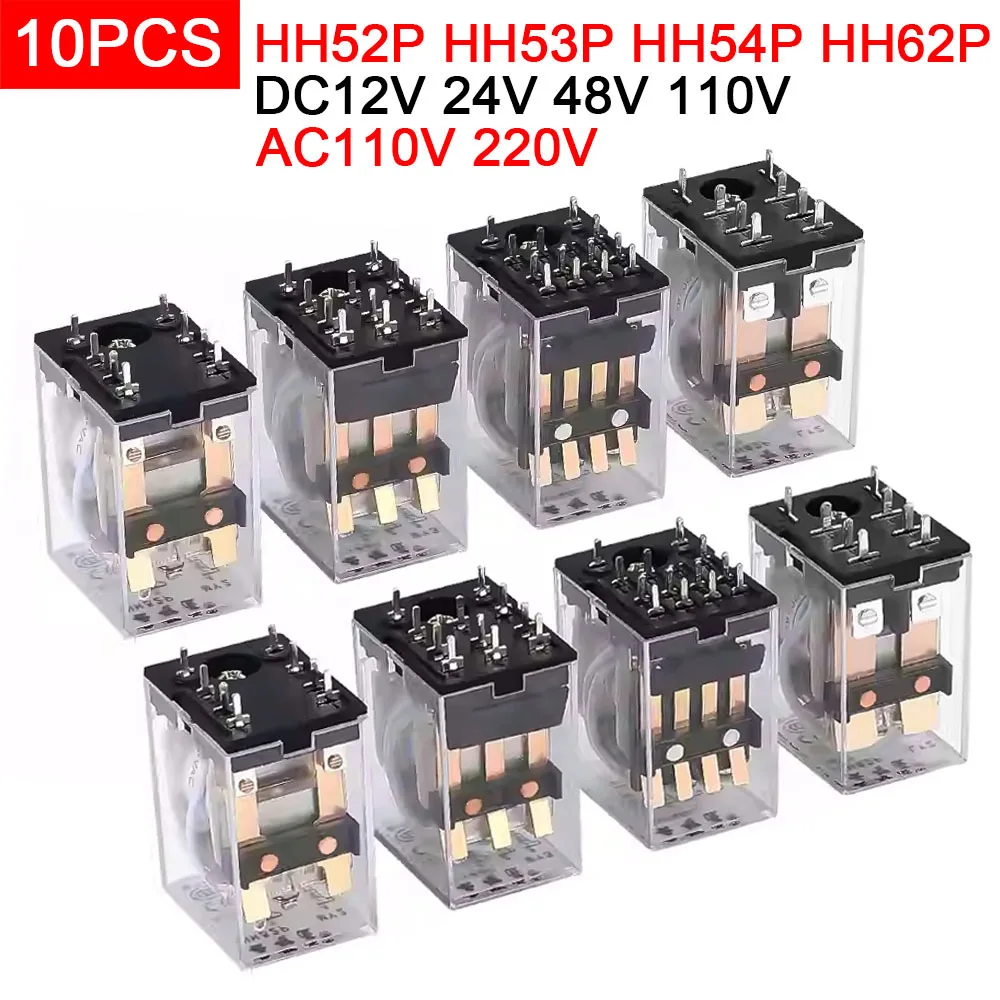 10PCS HH52P HH53P HH54P Coil General purpose DPDT micro mini relay HH62P HH63P HH64P Welding Relay MY2NJ MY3NJ MY4NJ LY2NJ LY3NJ