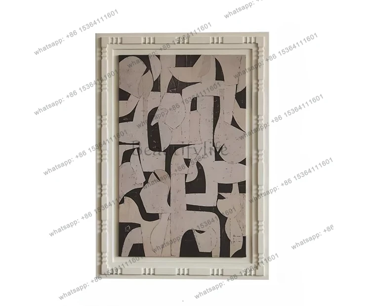 Modern simple style living room decoration painting, geometric sandstone color blocking, atmospheric entrance hanging painting