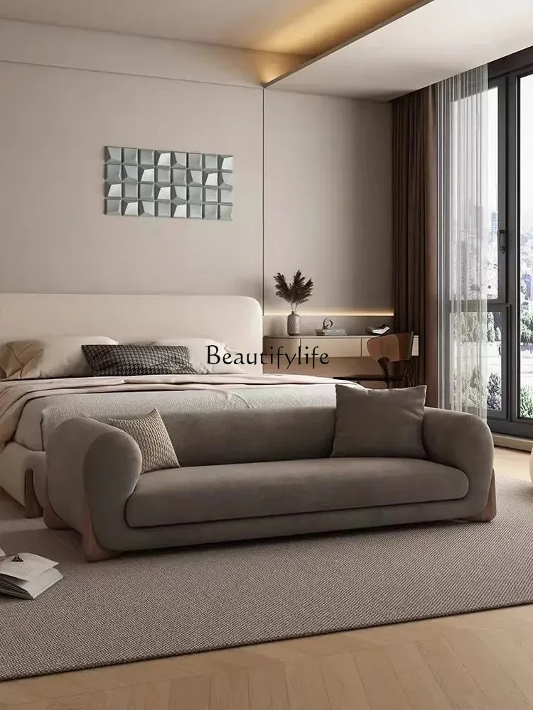 wabi sabi wind flannel bedroom bedside stool bed modern simple living room sofa stool