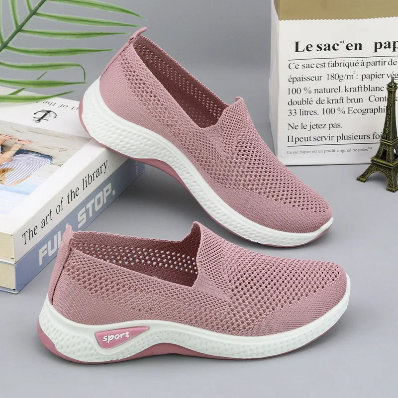 Shoes women's 2026 spring new foreign trade women's shoes casual mother shoes socks net shoes soft-soled sports shoes women