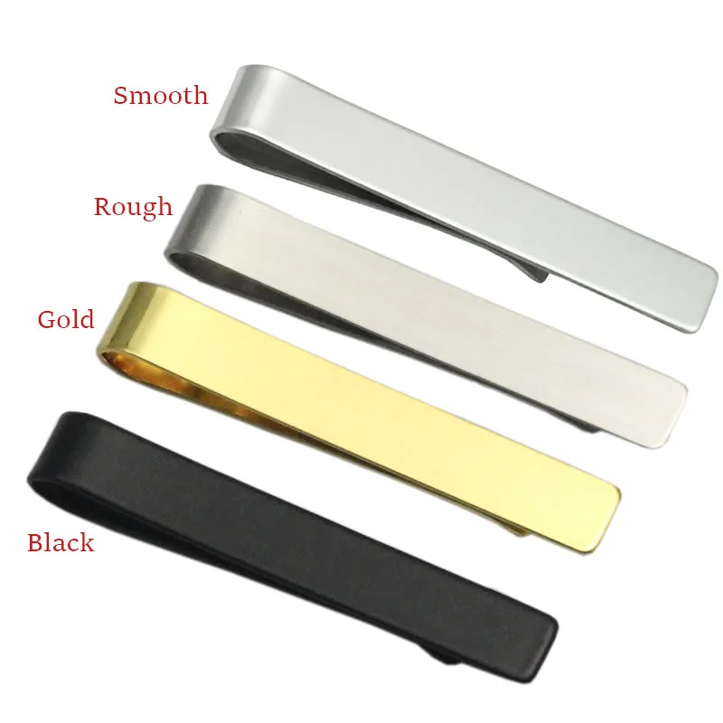 2pcs/lot Men Tie Pin Clips Stainless Steel Tie Clips For Men 48x8x0.8mm Exquisite Wedding Tie Clips Men Tie Bar Jewelry Findings
