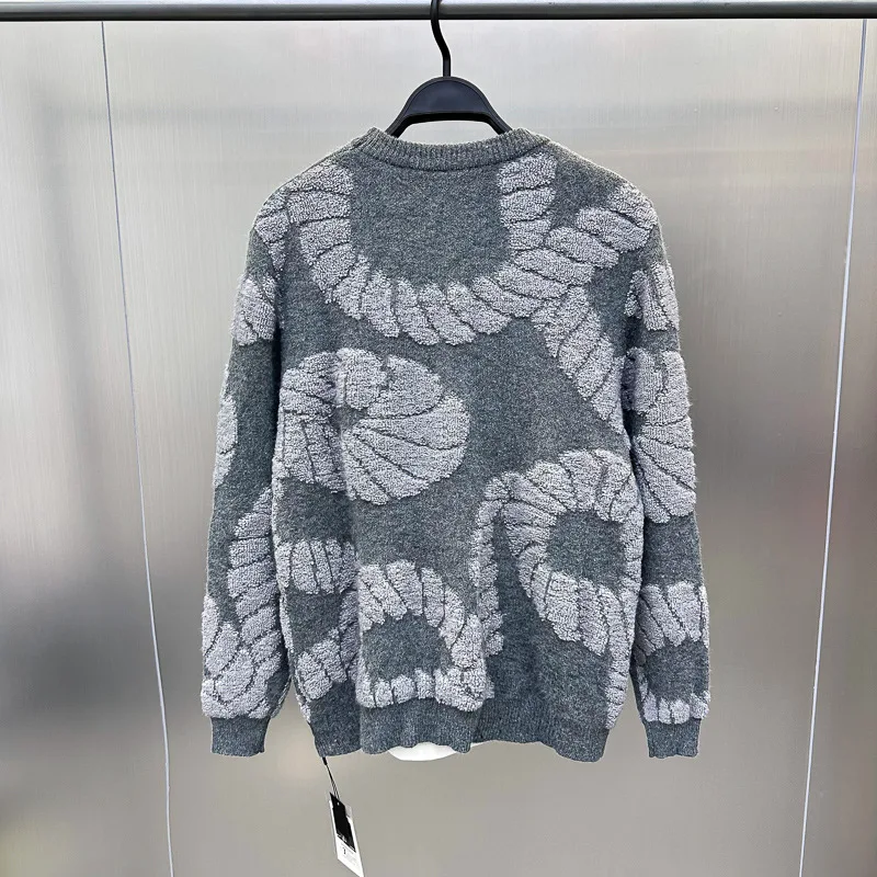 Autumn and winter new sweater fashionable loose sweater men's pullover round neck letter sweater