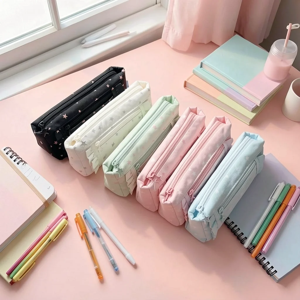 Student Stationery Bag Cute Pencil Bag Large Capacity Pencil Bag Gentle For Stationery Storage Students Access Cards