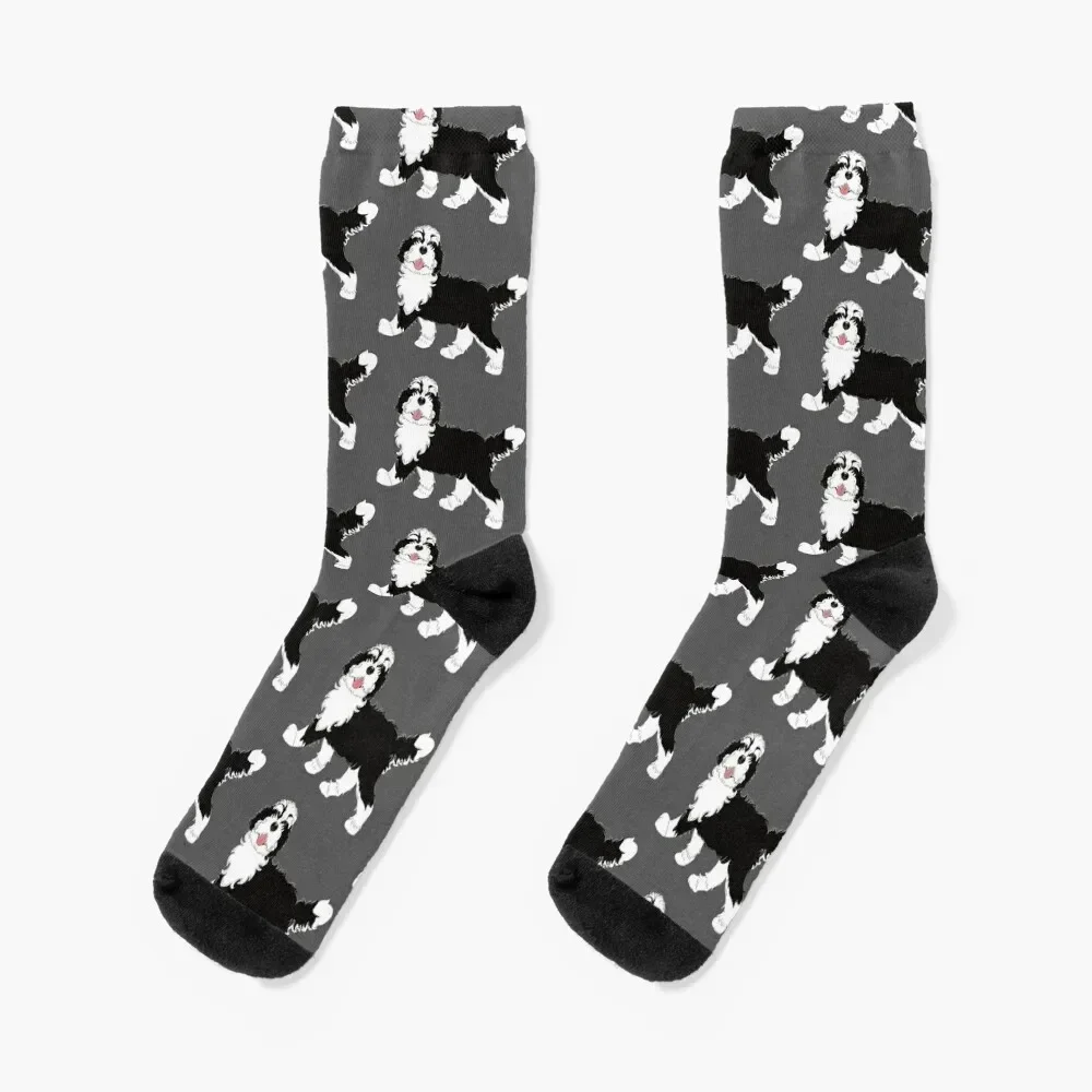 Black and White Bernedoodle Socks loose Children's Men's Socks Luxury Women's