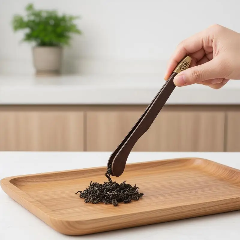 High-Quality Ebony Alloy Tea Tweezers for a Seamless Tea Experience