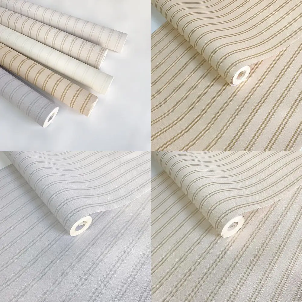 Modern Simple Vertical Stripe Solid Color Wallpaper for Bedroom Living Room Dining Room Clothing Store TV Background Wall Home