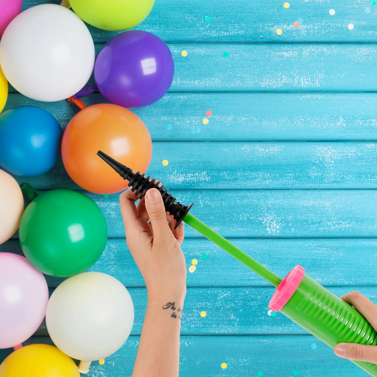 

2pcs Balloon Inflator Plastic H Pump High Quality Air Pump Party Supplies Lightweight Environmental Protection
