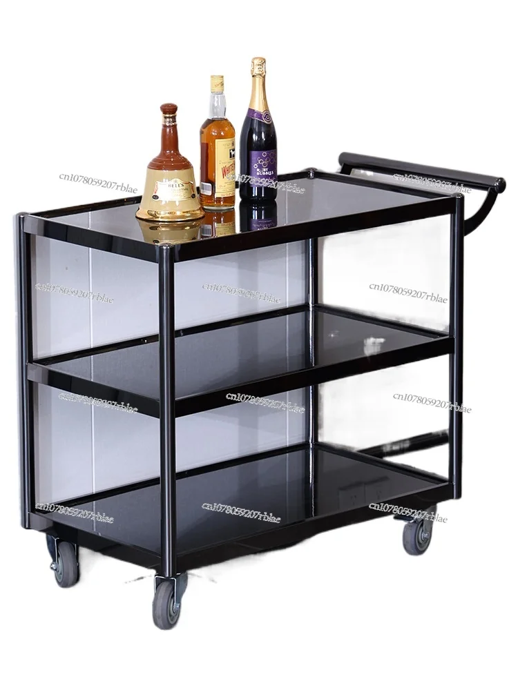 Stainless Steel Large Three-Layer Catering Servicer 4S Shop Cake Zero Hour Drinks Trolley Luxury Restaurant Movable Cart