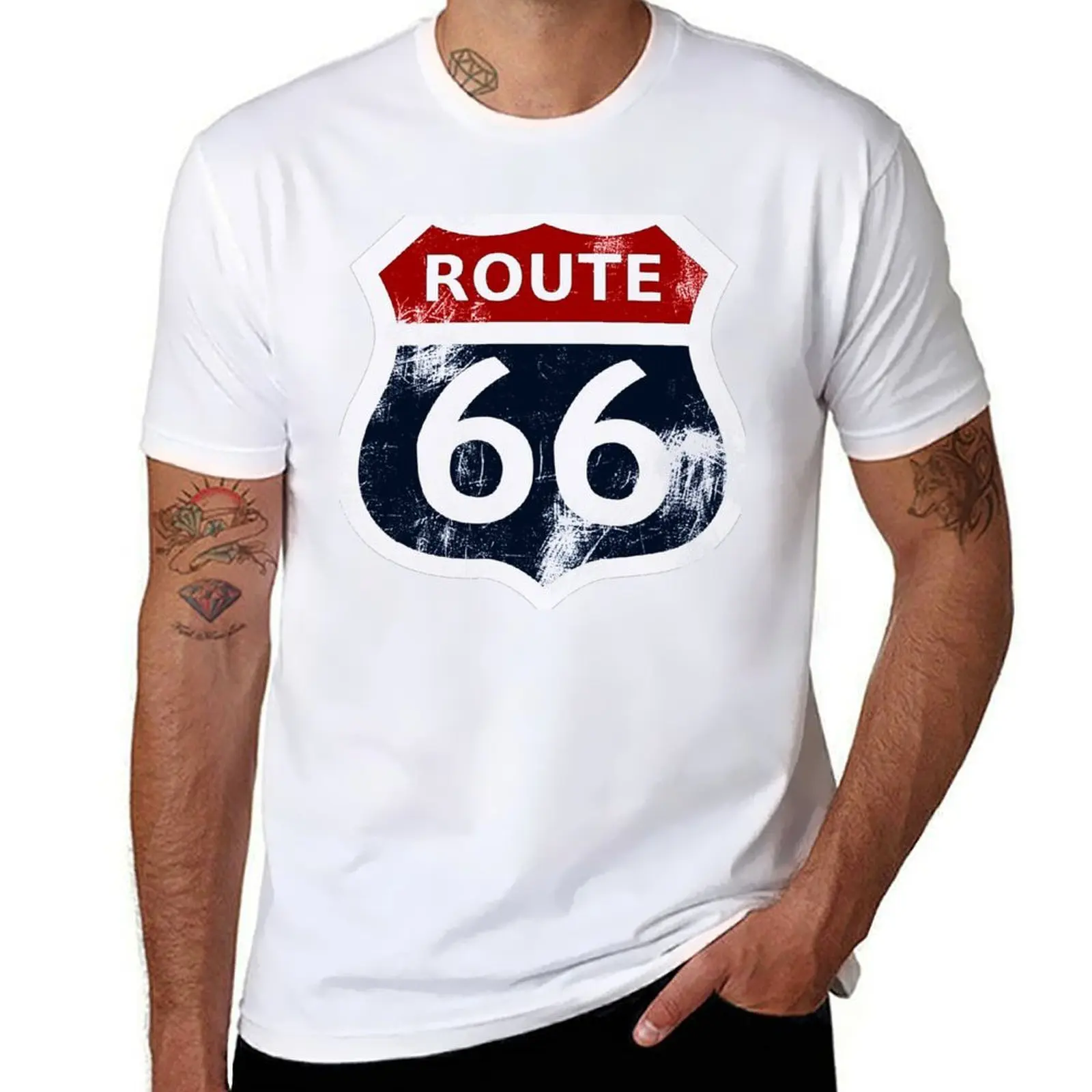 

Route 66 My version T-Shirt cotton t shirts man 100% black cotton t-shirt plain for man package T-Shirt
