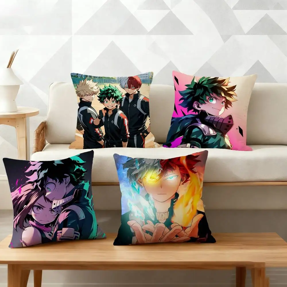 H-Hero Academia Deku Bakugo Todoroki Pillow Case Cushion Cover Throw Pillow Case For Car Sofa