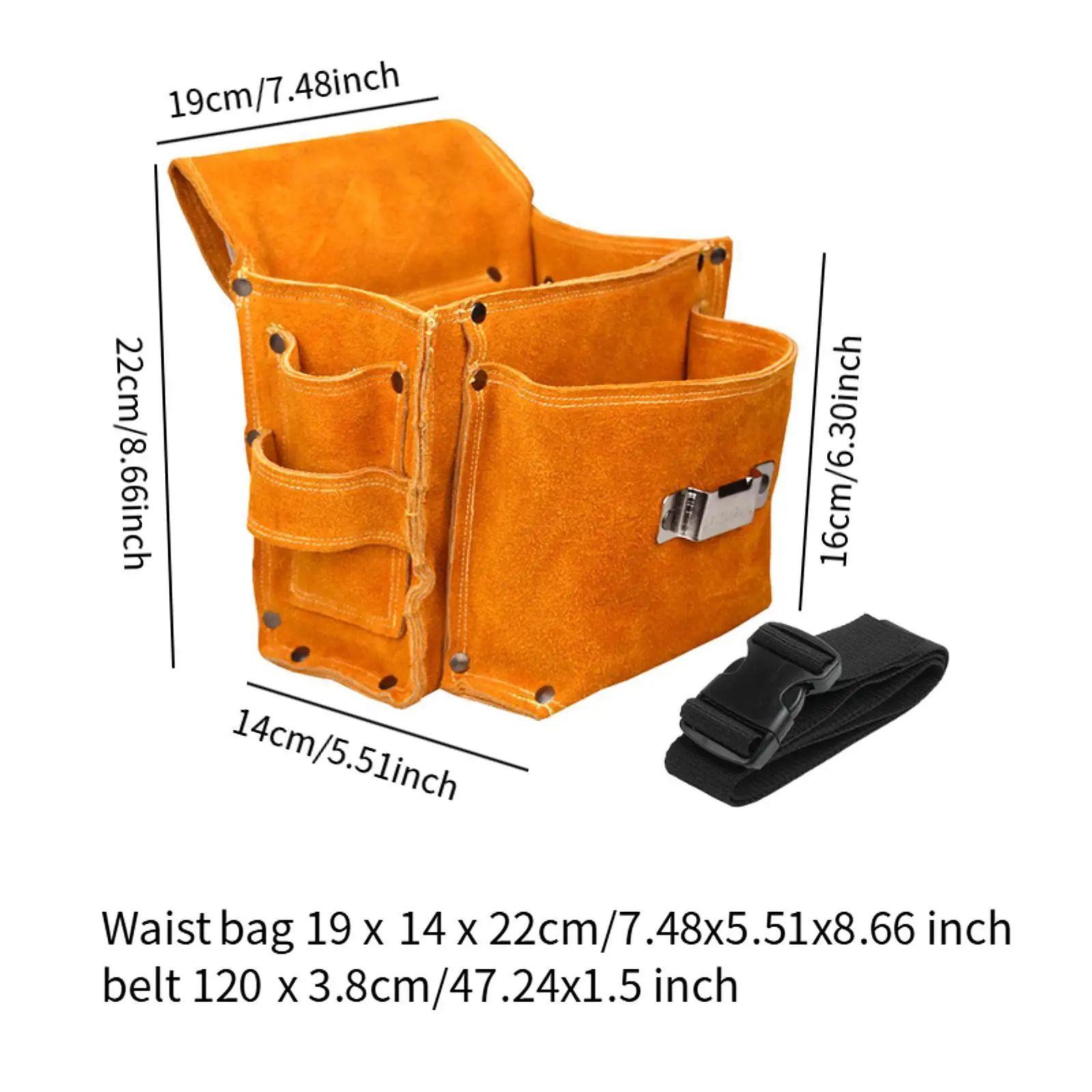 Waist Tool Bag with Adjustable Belt Large Capacity Professional Versatile