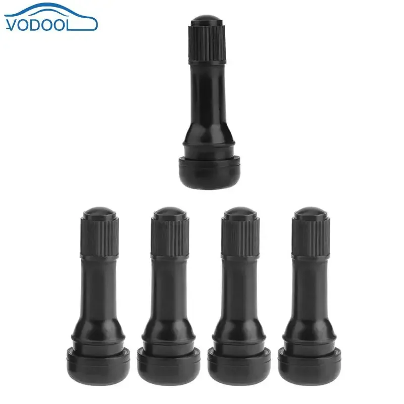 VODOOL 1pc/ 4pcs Black TR438 Snap-in Rubber Tubeless Tire Car Wheel Tyre Valves with Dust Caps Car Accessories