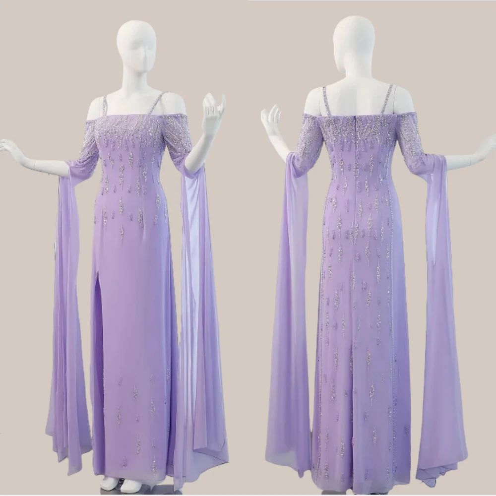 

Customized Chiffon Sequined Spaghetti Strap A-line Midi Dresses Bespoke Occasion Prom Party Gown Gorgeous Glitter Formal