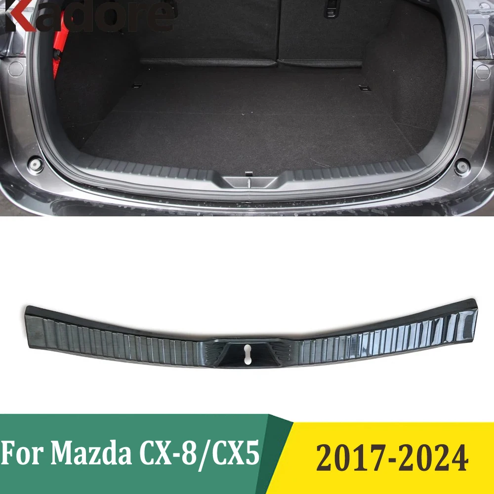 For Mazda CX-5 CX5 CX8 CX-8 2017-2021 2022 2023 2024 KF Rear Bumper Trim Trunk Threshold Panel Cover Protector Car Accessories