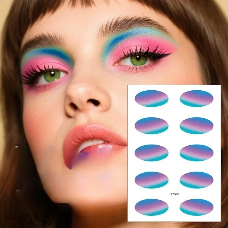 Eyeshadow Tattoo Stickers Waterproof Self Adhesive Decorations Disposable Eye Cosmetic Tattoo Beauty Tools Stage Party Makeup