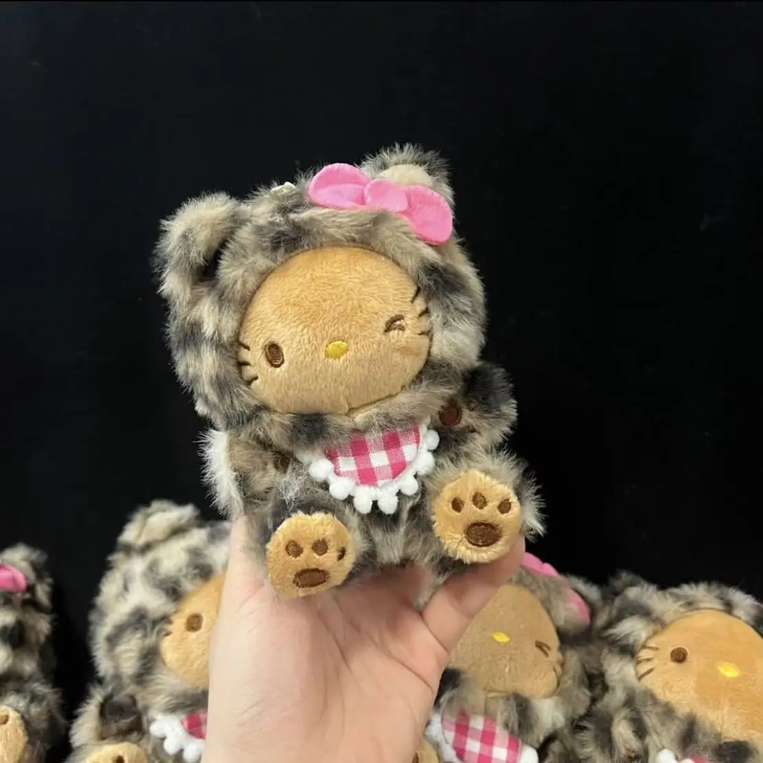 Cartoon Sexy Leopard Bow Cat Hello Kitty Pendant Kawaii Japanese Ornament Birthday Party Gifts Plush Doll Bag Charm Decor