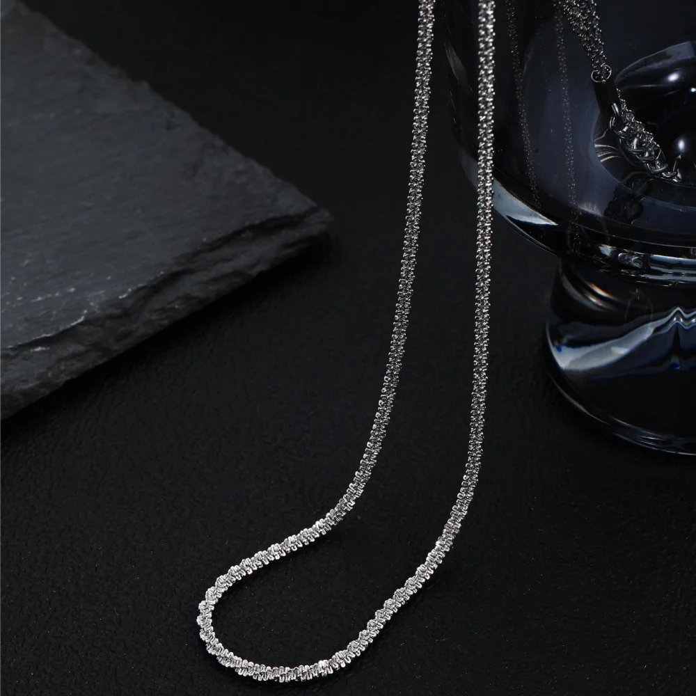 2,5 mm einfache Singapur-Kettenhalskette für Männer, Hip-Hop, Edelstahl, silberfarben, modischer Schmuck, Party-Accessoires – Detail 5
