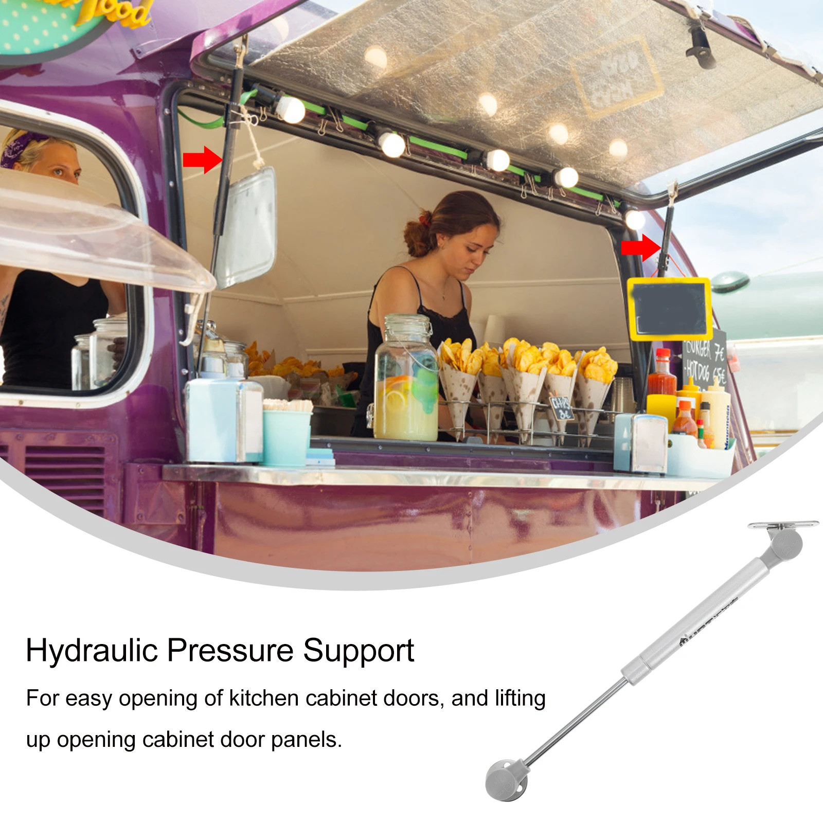 

2 pcs Hydraulic Gas Retractable Support Rod Silent Buffer Closure Furniture Hinges Hardware